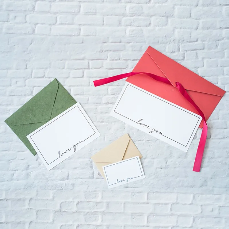 

100 шт./упак. простая и свежая благодарная открытка с наилучшими пожеланиями, открытка с надписью love you, чистый белый, три размера, студенчески...