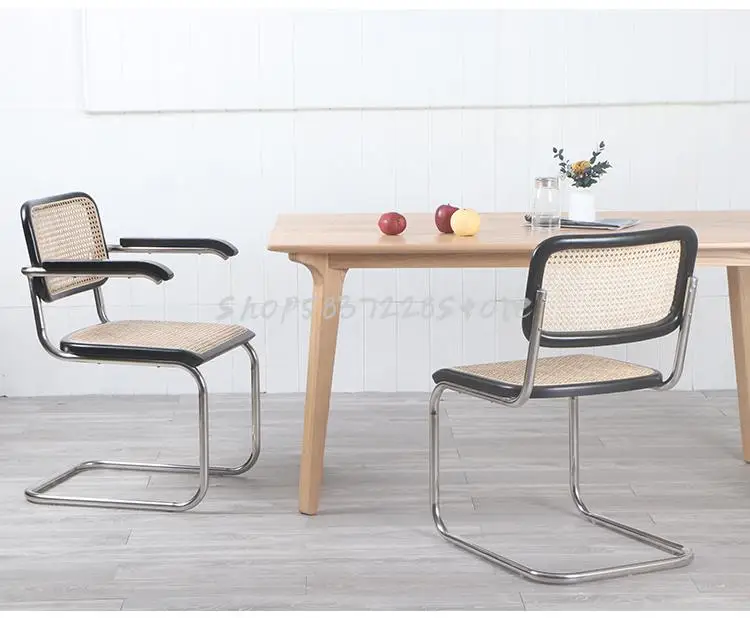 Ins обеденный стул из цельной древесины ротанга семейное средневековое