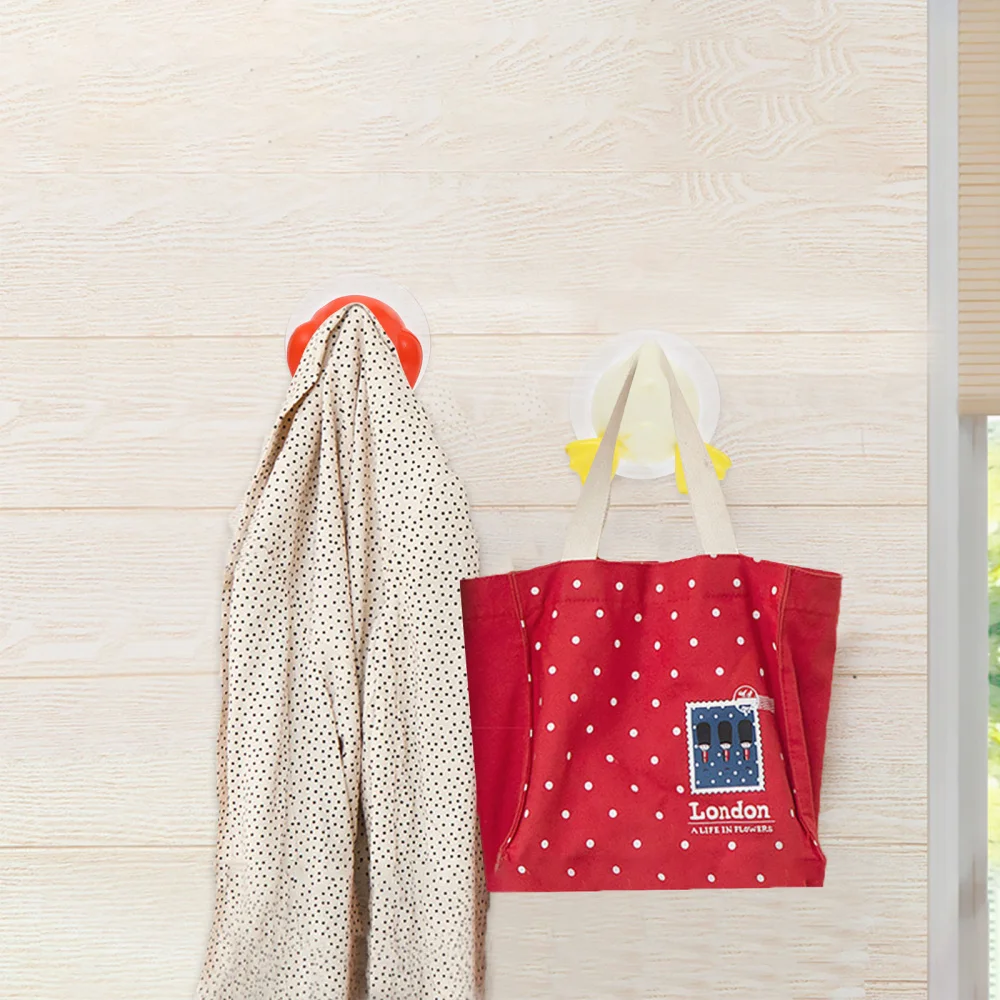 

6pcs Traceless Door Hooks Punch Free Coat Hooks Suck Cup Towel Hooks for Home