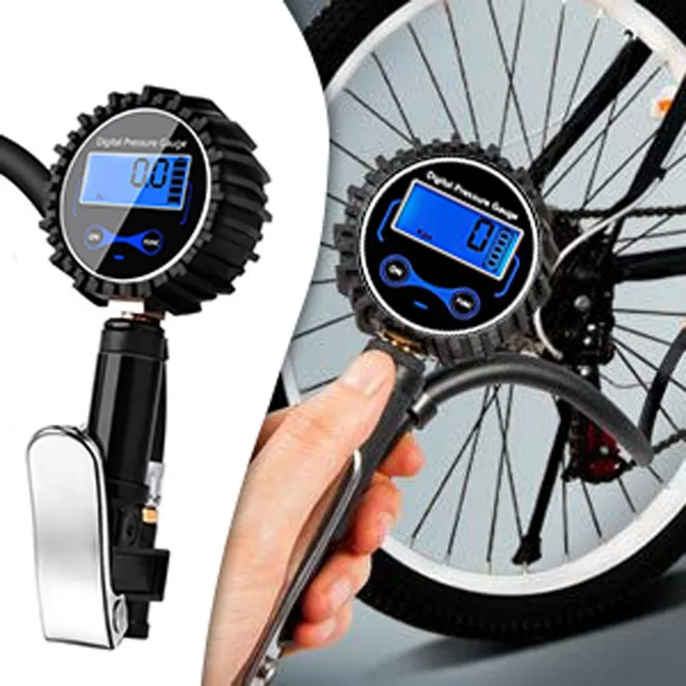 Цифровой насос для шин с манометром psi Сверхмощный воздушный патрон и аксессуары