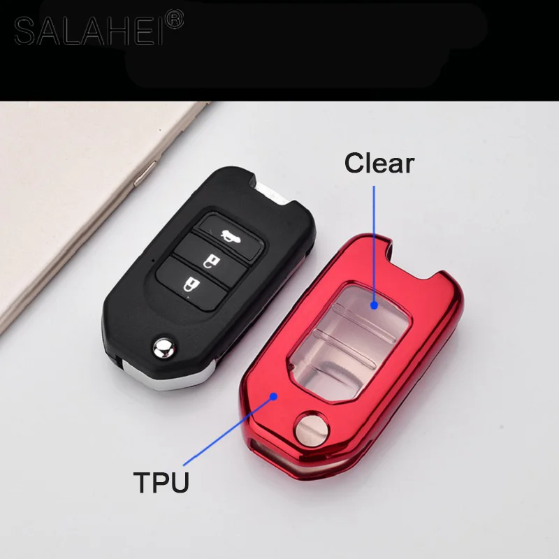 Чехол для ключей от автомобиля ТПУ + ПК с полным покрытием брелок Honda HRV CRV XRV FIT CRIDER