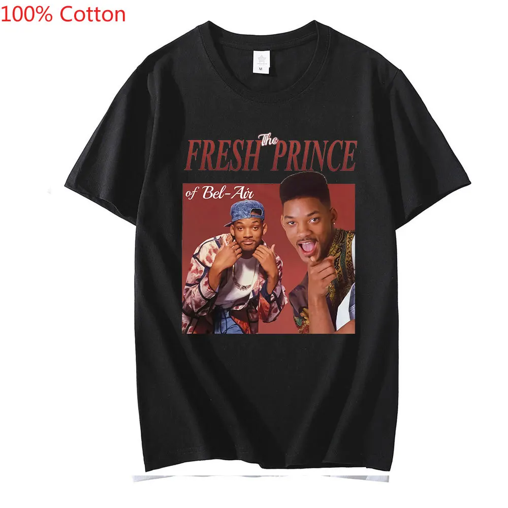 

Funny The Fresh Prince of Bel-Air Tshirt Men Short Sleeve 90s Style Will Smith TV T-shirt Carlton Banks Fan T Shirt Cotton Tee