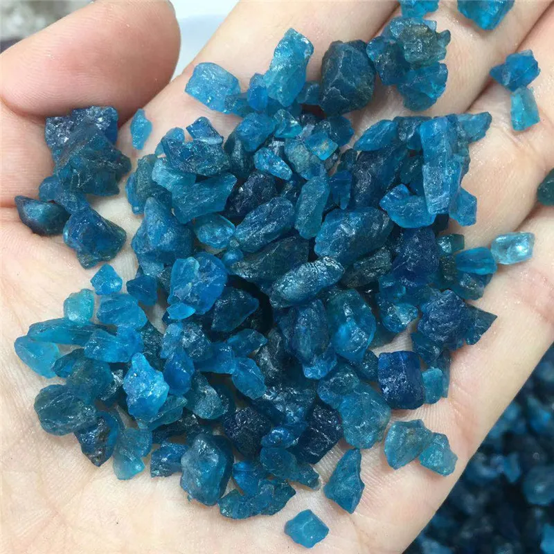 Piedras en bruto de apatita azul Natural, tamaño pequeño, minerales de grava de cristal y piedras en bruto, espécimen de piedras preciosas en bruto