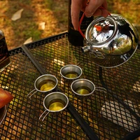 50ml stainless steel cups with handle outdoor campings outdoor cups lightweight portable water cup for camping barbecue 124pcs