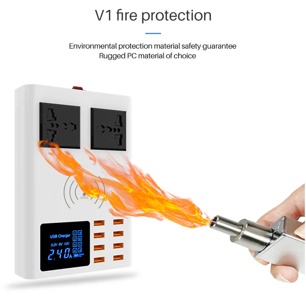 8 портов QI Беспроводное быстрое зарядное устройство Быстрая зарядка станция