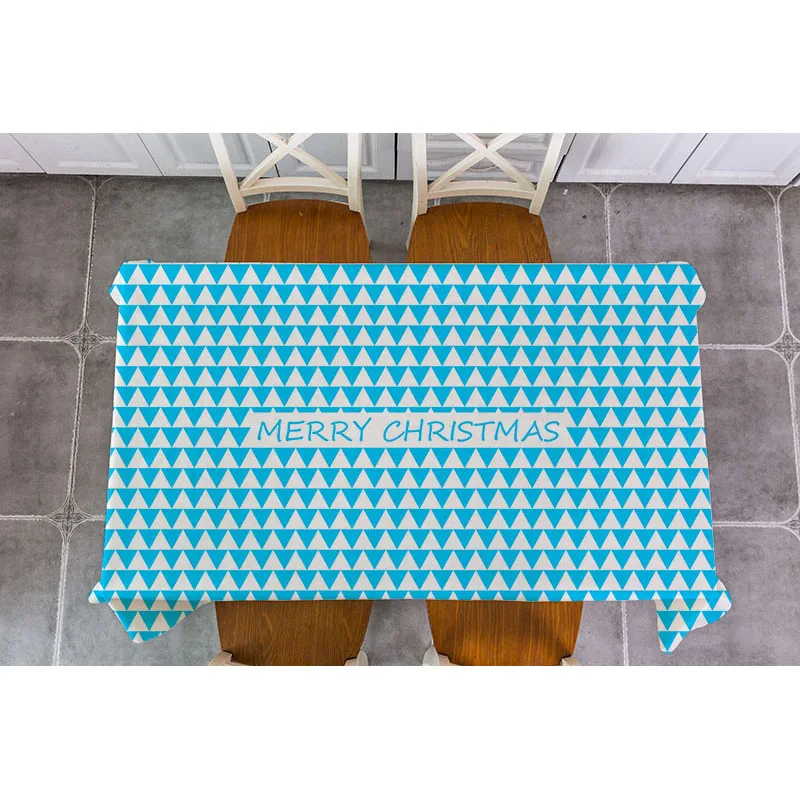 Рождественская треугольная геометрическая скатерть из хлопка и льна