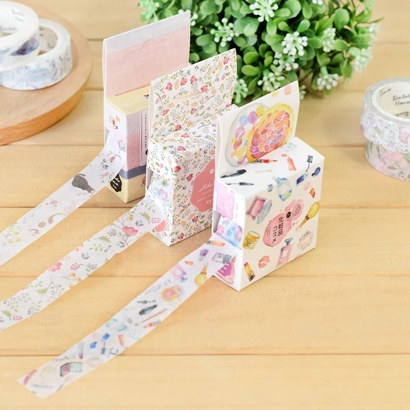 

10pcs/Lot Decorative Nature Plant Flowers Leaves Washi Tapes Diy Scrapbooking Adhesive Masking Tape School Supply Stationary