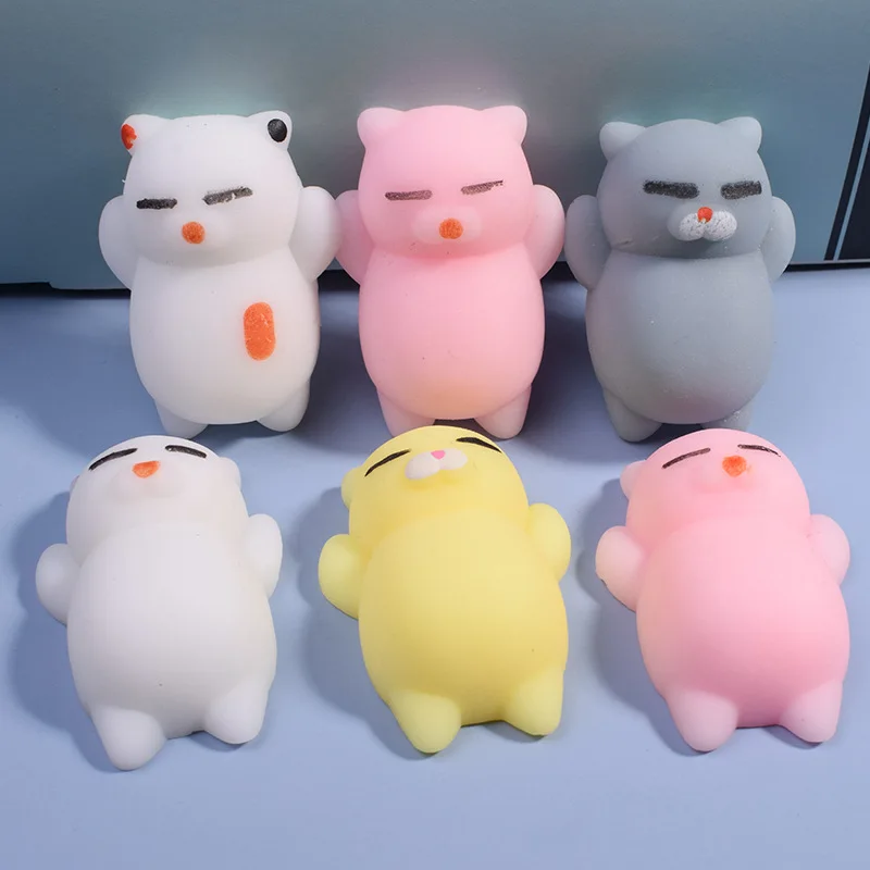 

Cute Cat TPR Soft Rubber Decompression Dumpling Squeeze Office School Learning Relief Adults Decompression Toy For Children Gift