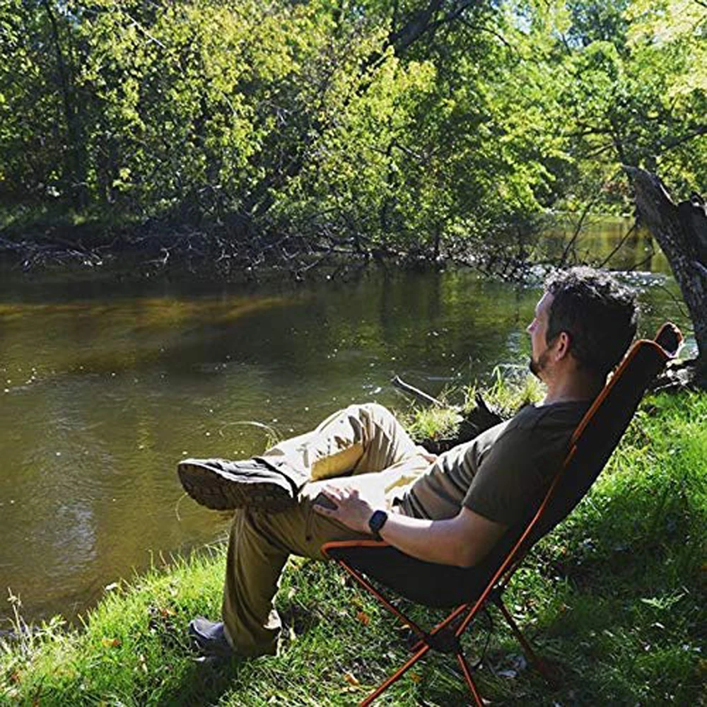 HooRu пляжный походный стул со спинкой складной для рыбалки кресло отдыха легкий