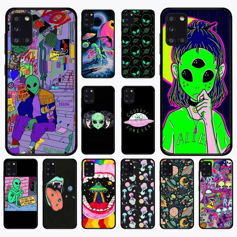 

Aesthetics Cute Cartoon alien space Phone Case for Samsung A 51 30s 71 21s 10 70 31 52 12 30 40 32 11 20e 20s 01 02s 72 cover