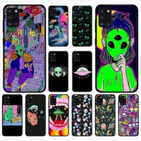 aesthetics cute cartoon alien space phone case for samsung a 51 30s 71 21s 10 70 31 52 12 30 40 32 11 20e 20s 01 02s 72 cover
