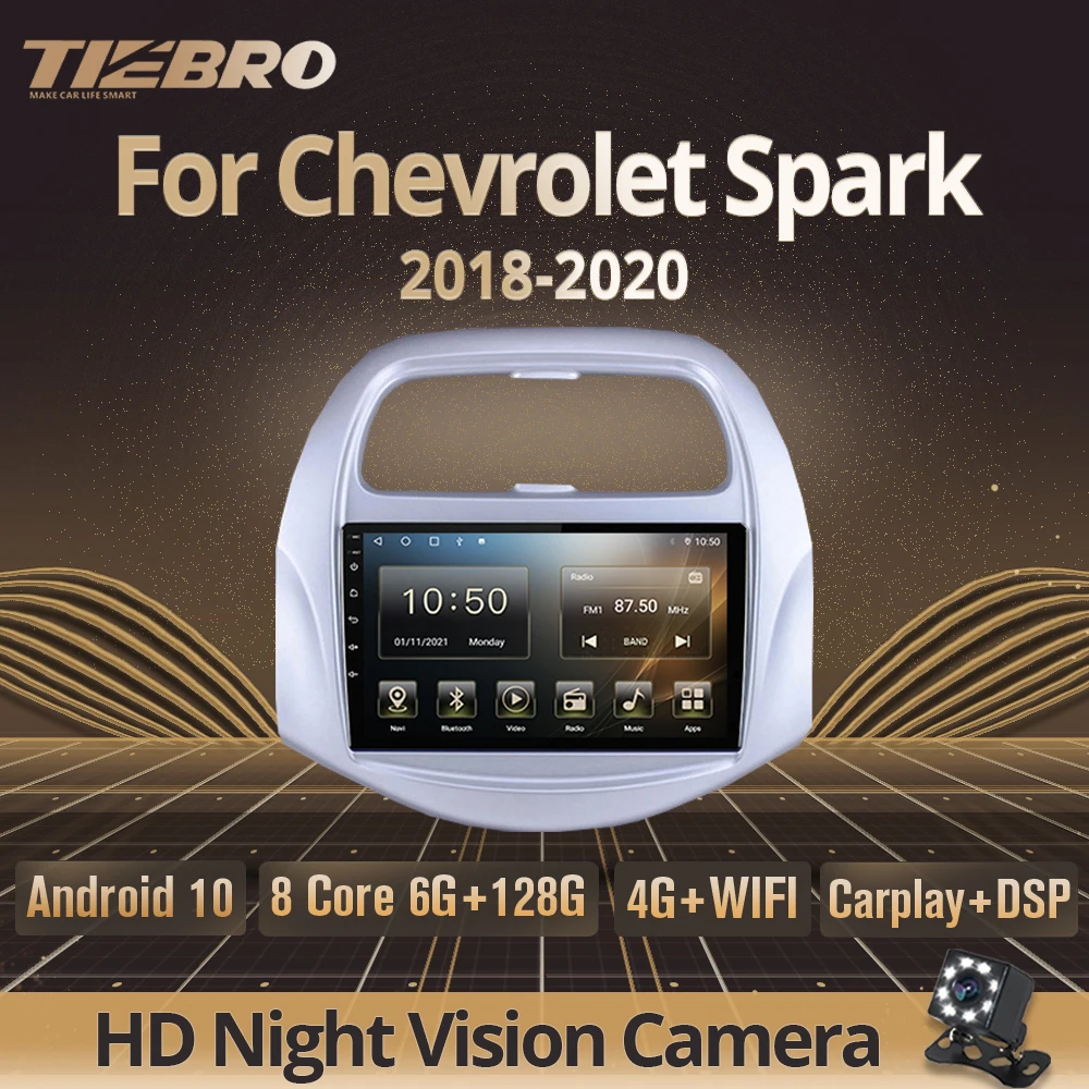 

Автомагнитола TIEBRO Android10 для Chevrolet Spark Beat 2018-2020 IPS экран Авто Стерео GPS 1280*720P DSP Carplay мультимедийный плеер
