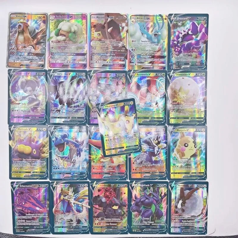 

Новые голографические игральные карты Pokemon во французском стиле V GX VMAX Trainer Energy, игра Castellano Español, детская игрушка