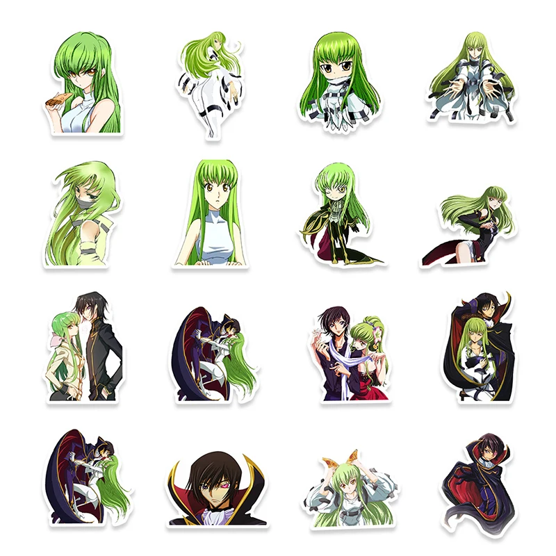 Lelouch-pegatinas de anime para ordenador port&aacute;til, pegatinas de c&oacute;digo Geass para Moto, monopat&iacute;n, equipaje, refrigerador, port&aacute;til, tel&eacute;fono, juguete, 10/50 Uds.-5