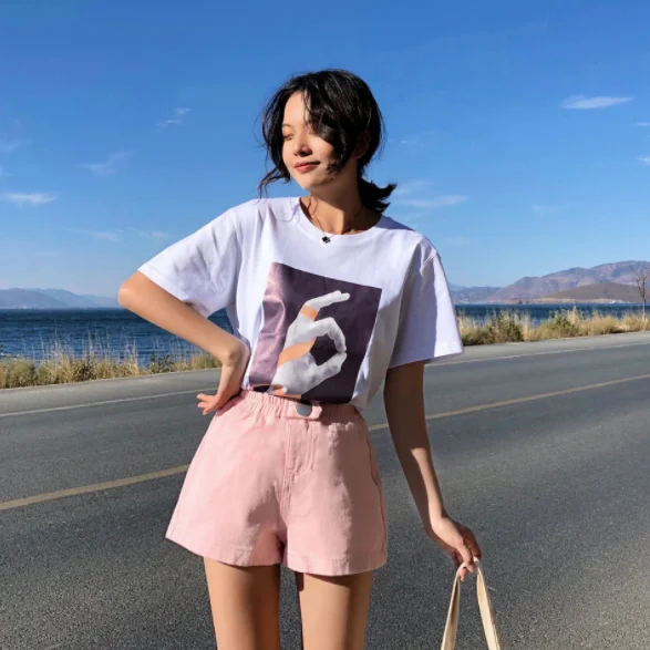 Летние женские джинсовые шорты 2020 Новое поступление высокая эластичная талия