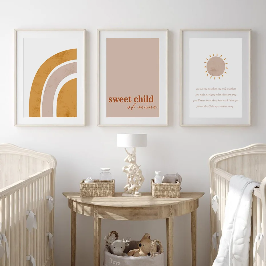 Милый мой ребенок солнце и радуга детский настенный постер с принтом фотографии