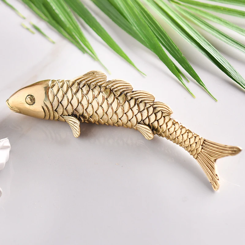 Креативная Медная скульптура кои ремесла Украшение стен медное украшение для