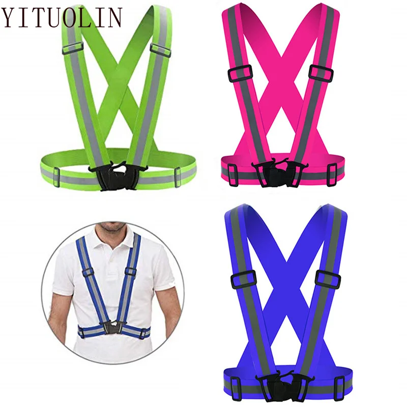 

Мотоциклетный велосипедный жилет, водонепроницаемая Светоотражающая Защитная куртка для ночного бега, регулируемая защитная одежда с высокой видимостью