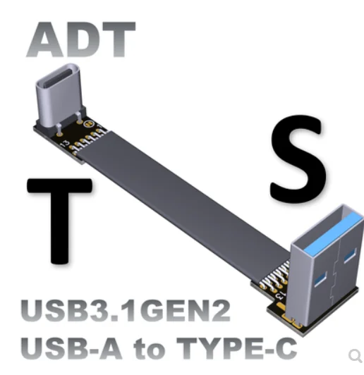 USB 3.0 Type-A Male to USB3.1 Type-C Up/Down Angle Data Sync & Charge Cable type c Cord Connector adapter FPC FPV Flat | Компьютеры и