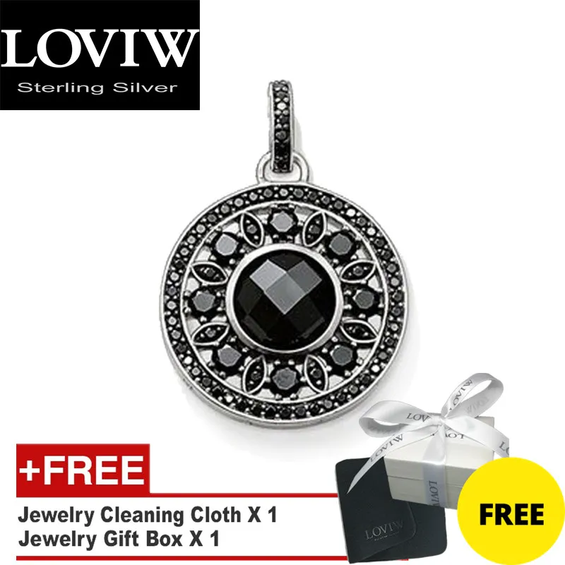 Подвеска черная с орнаментом ювелирные изделия из стерлингового серебра 925 пробы