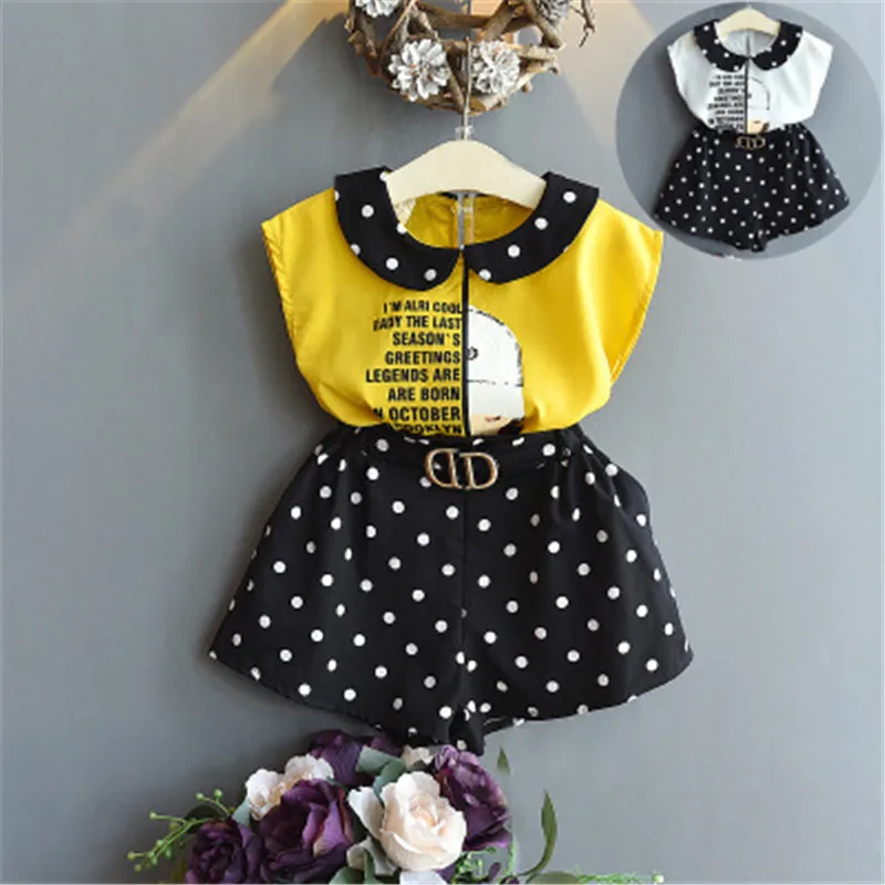 Одежда для маленьких девочек Детская летняя одежда малышей комплект одежды с