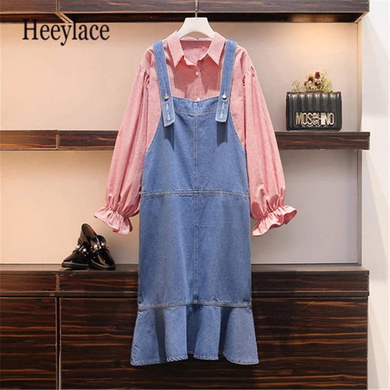 Женские костюмы размера плюс осень 2019 модная женская клетчатая рубашка с длинным