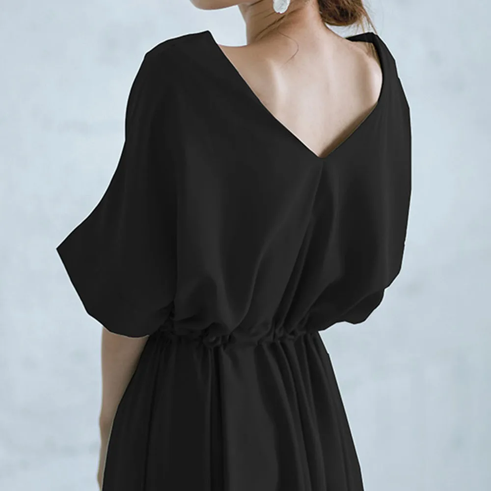 Женское платье с коротким рукавом Элегантное повседневное в японском стиле