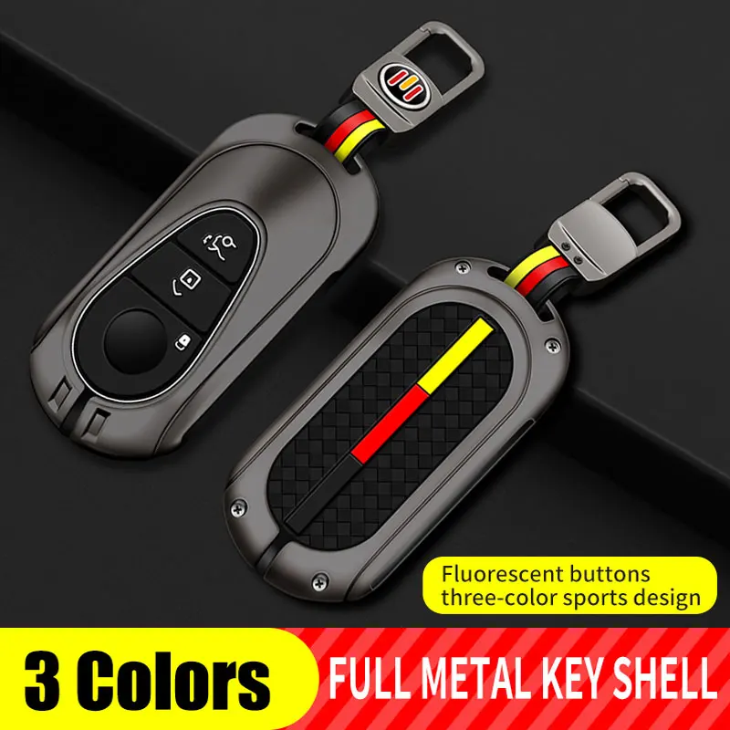 

Car Key Chain Case Key Cover Bag For Mercedes Benz CLS CLA GL R SLK AMG A B C S Class Remote Holder Aluminum Alloy Accessories