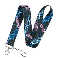 yl820 wholesale dna lanyards key chain colorful print neck strap neckband keychain cell phone rope accessories