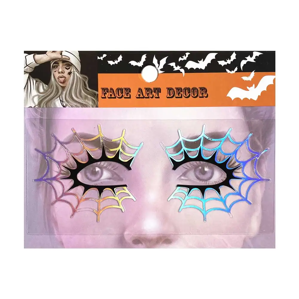 FL3 1 шт. Лазерная подводка для глаз на Хэллоуин кружева лица наклейка макияжа с