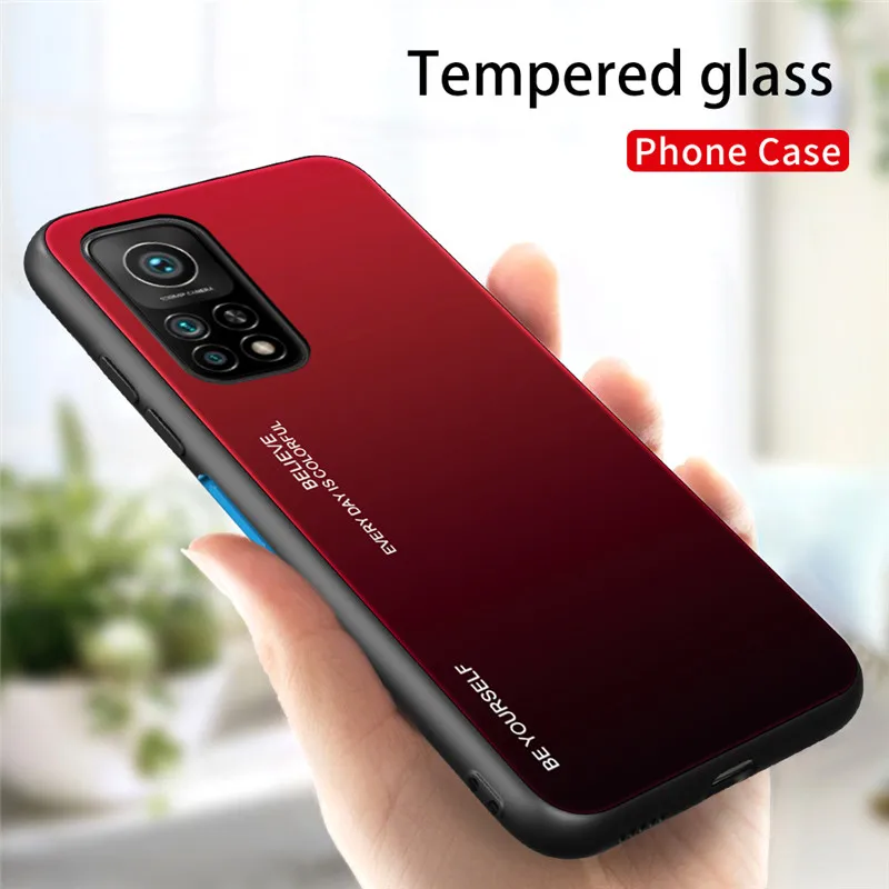 Gradient Case For Xiaomi Redmi Note 10 Pro Max Shockproof Cover for Xiaomi Redmi Note 10 Pro MI 10T Pro Lite Case Tempered Glass