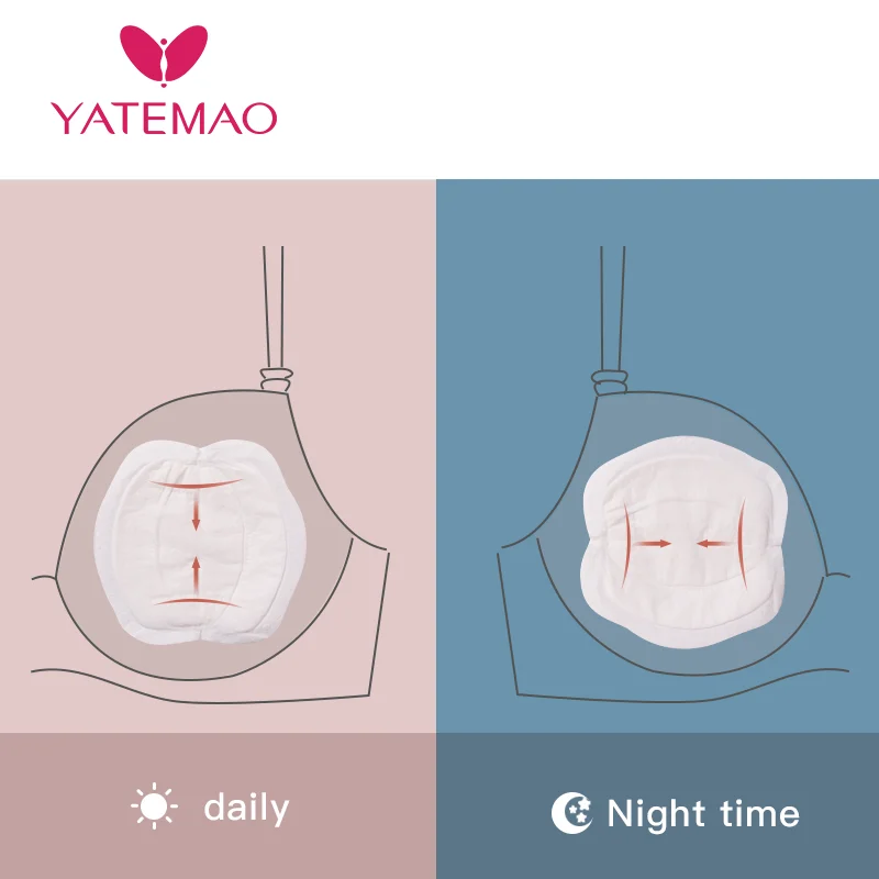 YATWEMAO-almohadillas desechables de algod&oacute;n para lactancia, almohadillas de maternidad transpirables, superabsorbentes, venta al por mayor, 100 unids/lote-3