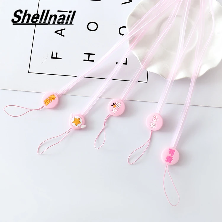 Женский шнурок SHELLNAIL для телефона в виде РОЗОВОГО СЕРДЦА мультяшной девушки
