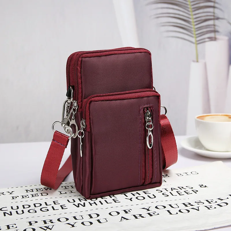 

New ladies small shoulder bag designer three zipper messenger bag student coin purse multi-function mobile phone key bag arm bag