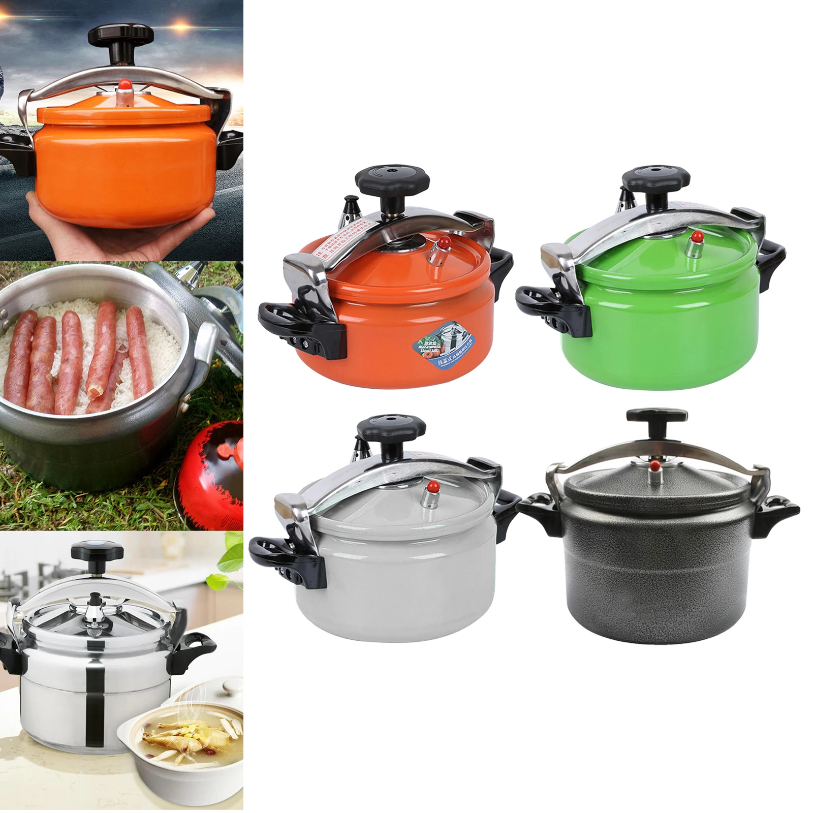 Multi-Functional Pressure Cooker Aluminum Explosion-Proof Soup Rice Cooking Slow Cooker Outdoor Camping Picnic Pot Cookware