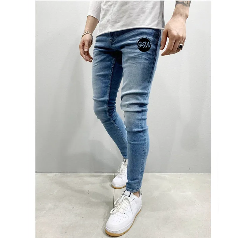 

Bollen Heng Xin Brand Men High Street Pencil Jeans Solid Color Classic Denim Trousers Casual Daily For Male Slim Fit Cowboy Pant
