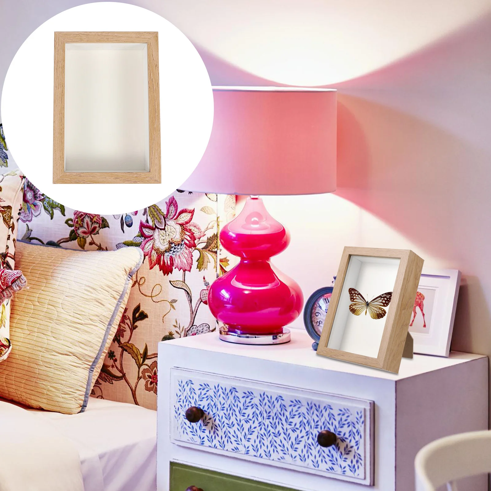 

1 шт., деревянная фоторамка с изображением высушенных цветов