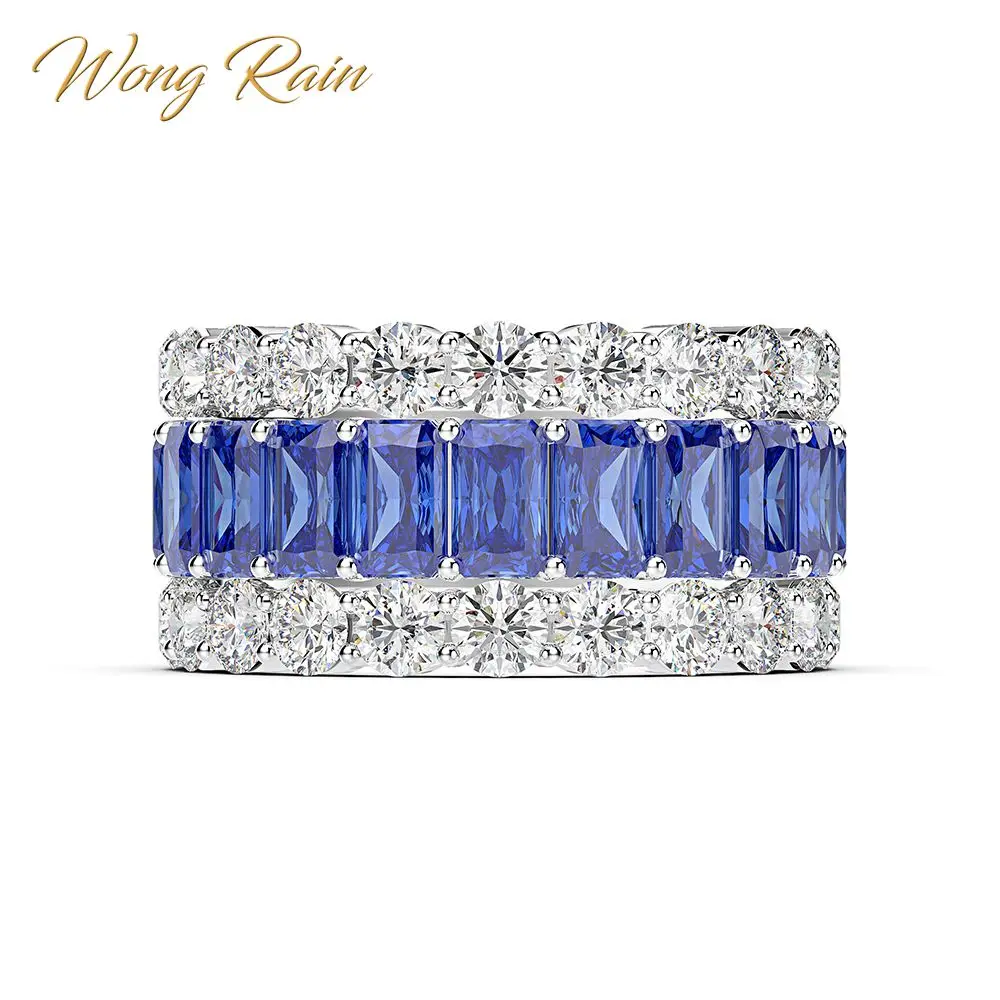 Обручальное кольцо Wong Rain ювелирное изделие из 100% серебра 925 пробы с драгоценным