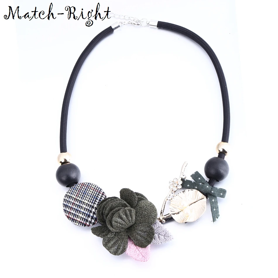 Модные подвески и ожерелья Match-Right в виде цветов массивное ожерелье с бантом для