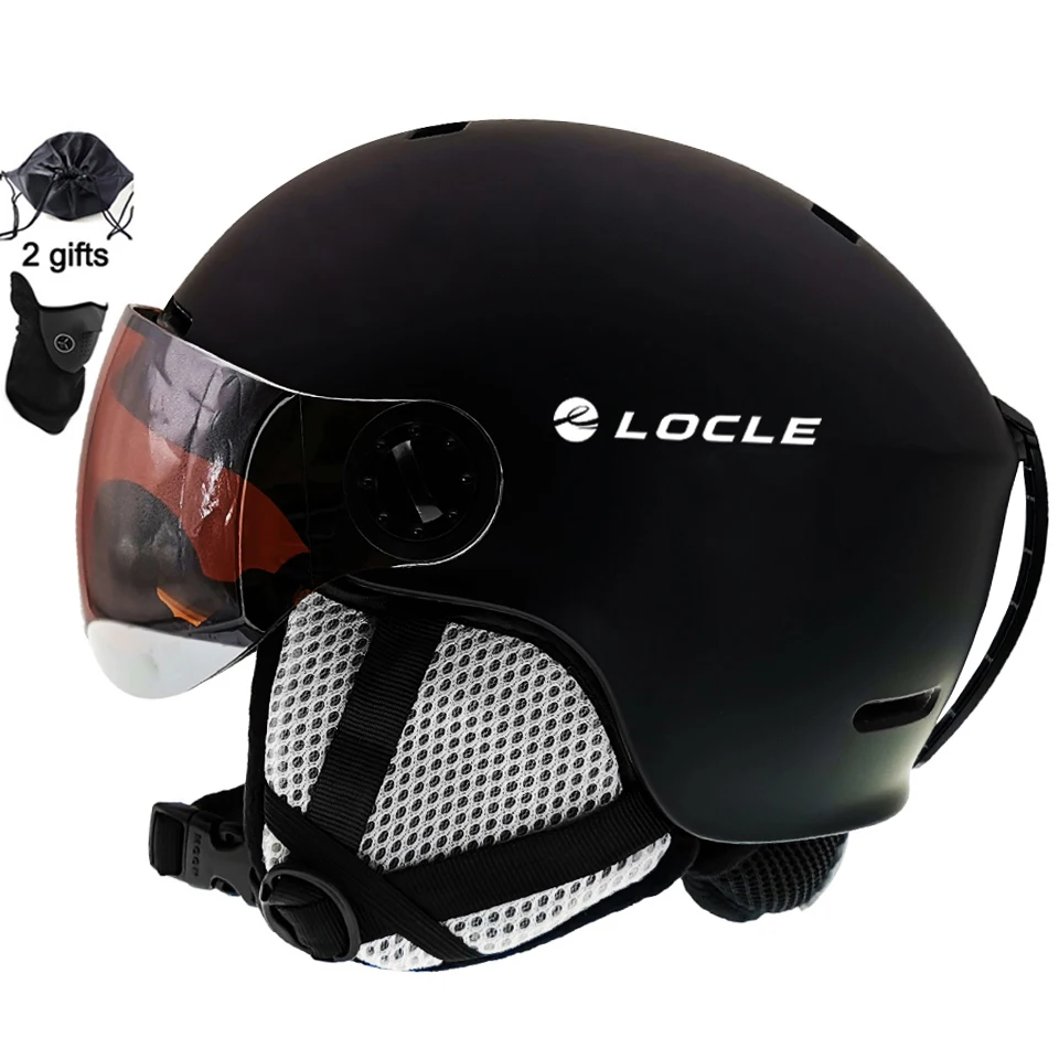 LOCLE-casco de esquí con gafas para hombre y mujer, protección para la nieve, para Snowboard, PC + EPS, certificación CE