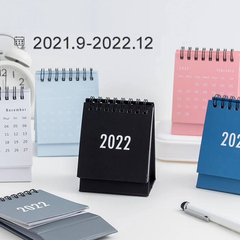 2021 2022 простой черный белый серый синий серия Настольный календарь двойной