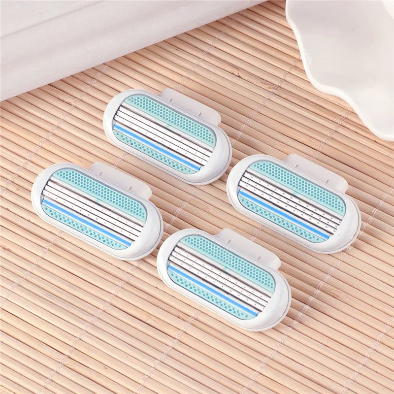 

Лидер продаж, 4 шт., Женская бритва, ручная бритва, головка с тремя лезвиями, держатель инструмента для удаления волос, специальный инструмен...