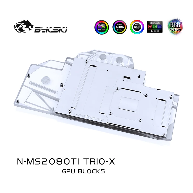 Bykski N MS2080TI TRIO X блок GPU воды для MSI RTX 2080Ti GAMING Графика карты VGA радиатор 5V/ARGB 12V/цветная
