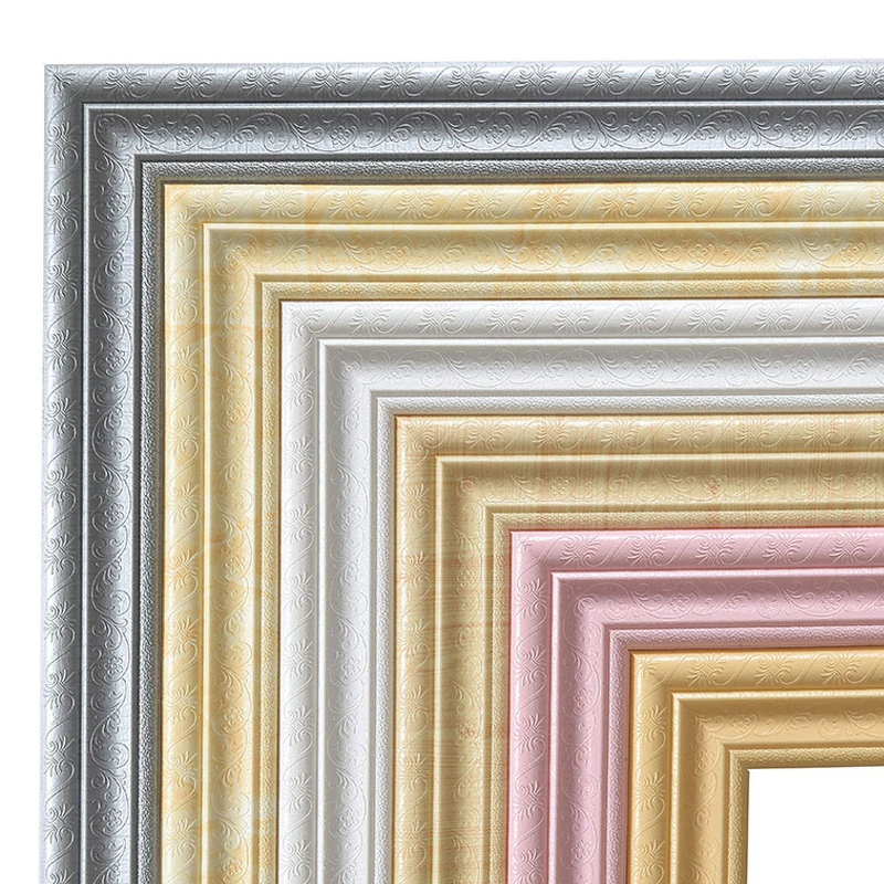 3D Frame Wall Paste Self-adhesive Skirting PVC Waterproof And Mildew Proof Waist Line Decorative Edge Banding Strip | Дом и сад
