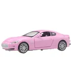 Модель автомобиля Maserati GT из сплава в масштабе 1:32, розовая, ограниченная серия, детские игрушки для мальчиков и девочек, коллекционные игрушечные фигурки E86