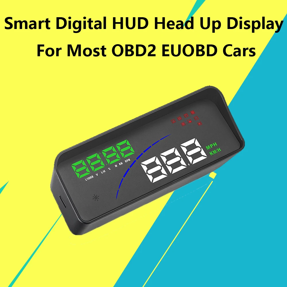 P9 HUD Дисплей Умный Цифровой Измеритель для большинства OBD2 EUOBD автомобилей