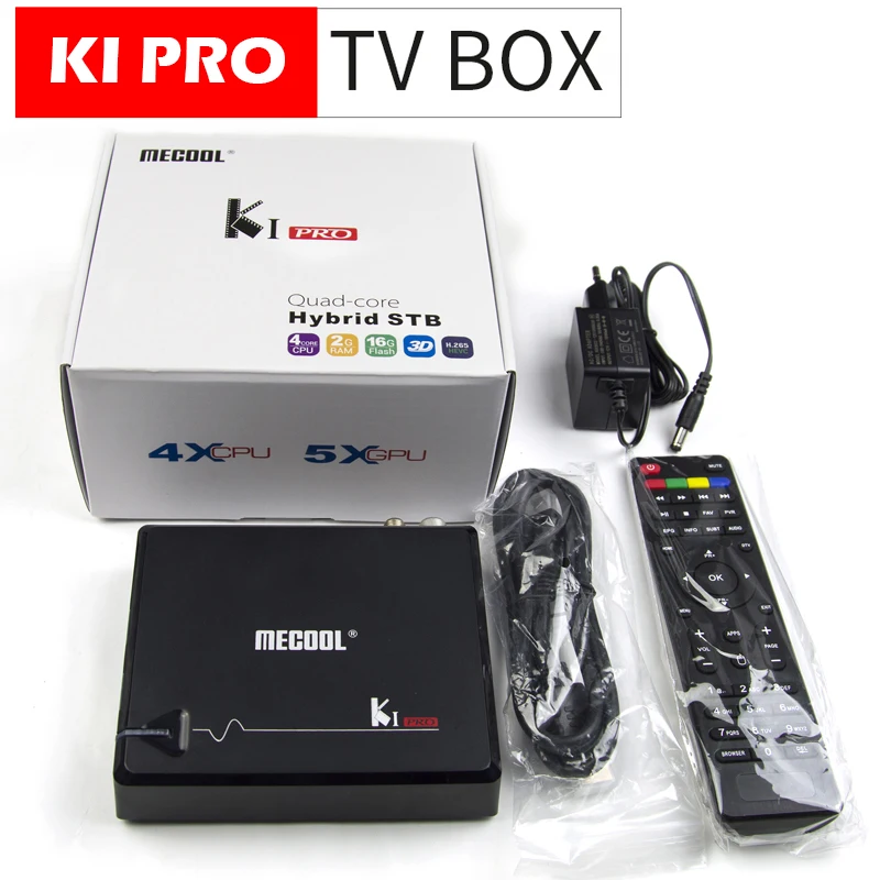 MECOOL KI Pro Декодер каналов кабельного телевидения KIII Pro DVB T2+ S2 Android ТВ коробка 3g 16G Amlogic S912 DDR4 Octa Core 4K Поддержка CCcam IP ТВ set top tv Box - Цвет: KI PRO TV BOX