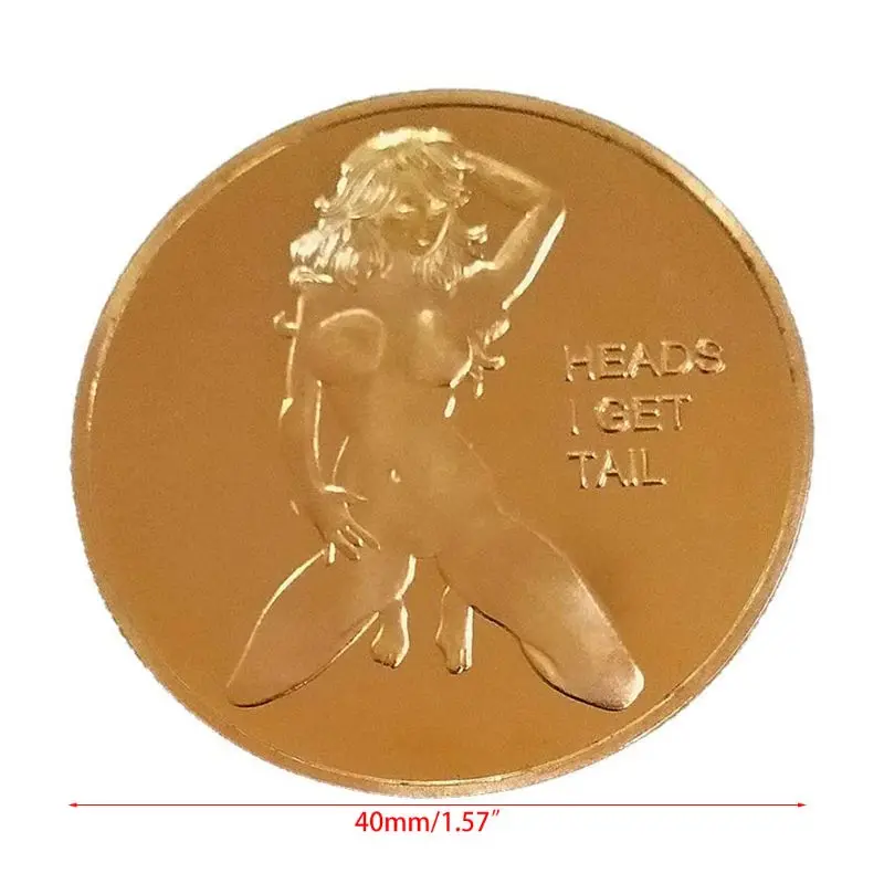 

2021 New Sexy Woman Coin Get Tails Head! Adult Challenge Lucky Girl Commemorative Coins Collection Gold Challenge Coin