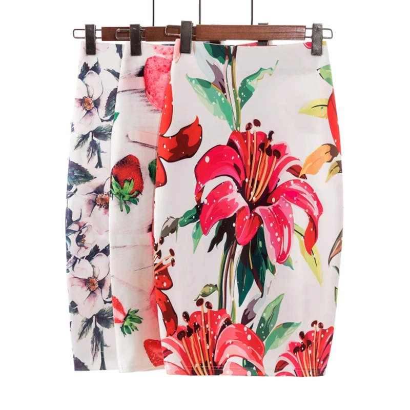Женская юбка-карандаш новинка 2020 мультяшный принт высокая талия Облегающие юбки