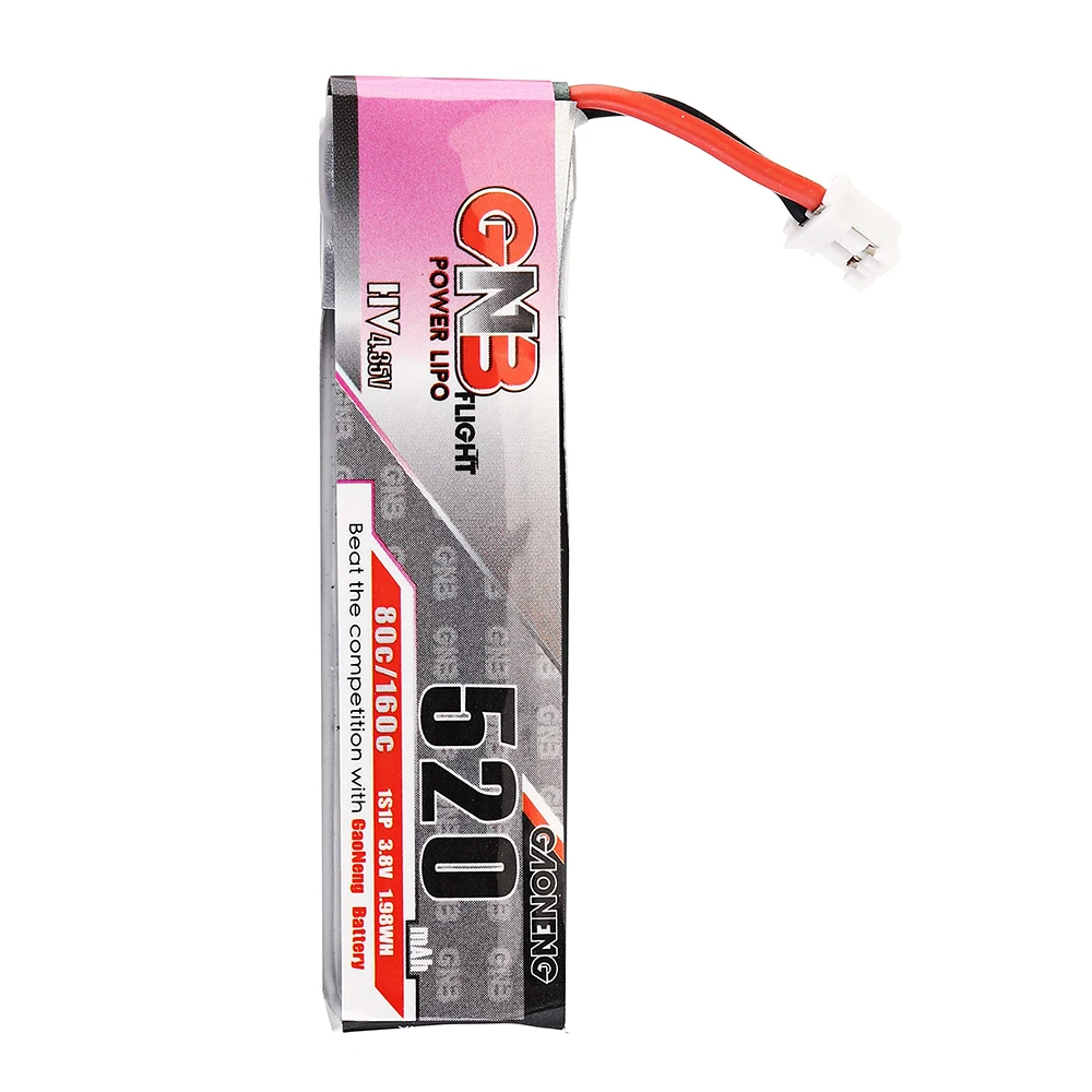 Gaoneng GNB FPV Lipo батарея 520mAh 3 8 V 80C 1S HV 4 35 PH2.0 разъем для Emax Tinyhawk Kingkong LDARC TINY DroneCine